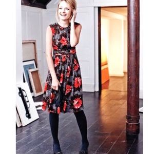 Boden Selena Floral Pleated Sleeveless Dress